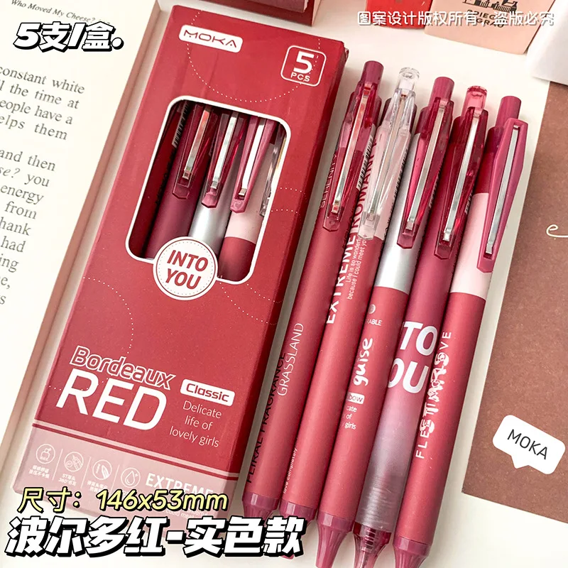 

Набор из 5 красных ретро гелевых ручек