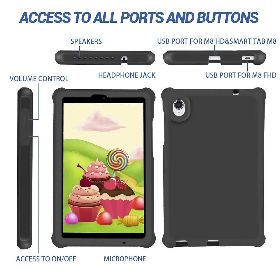 Фото Чехол MingShore для Lenovo Tab M8 HD Smart FHD TB-8505F 8706 XN, мягкий силиконовый прочный чехол-бампер №2
