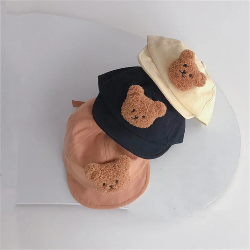 

New soft brim kids' baseball caps Cute Bear BABI HAT cotton cap for boy fashion Hat for girls leisure baby summer hat for 2-4Y