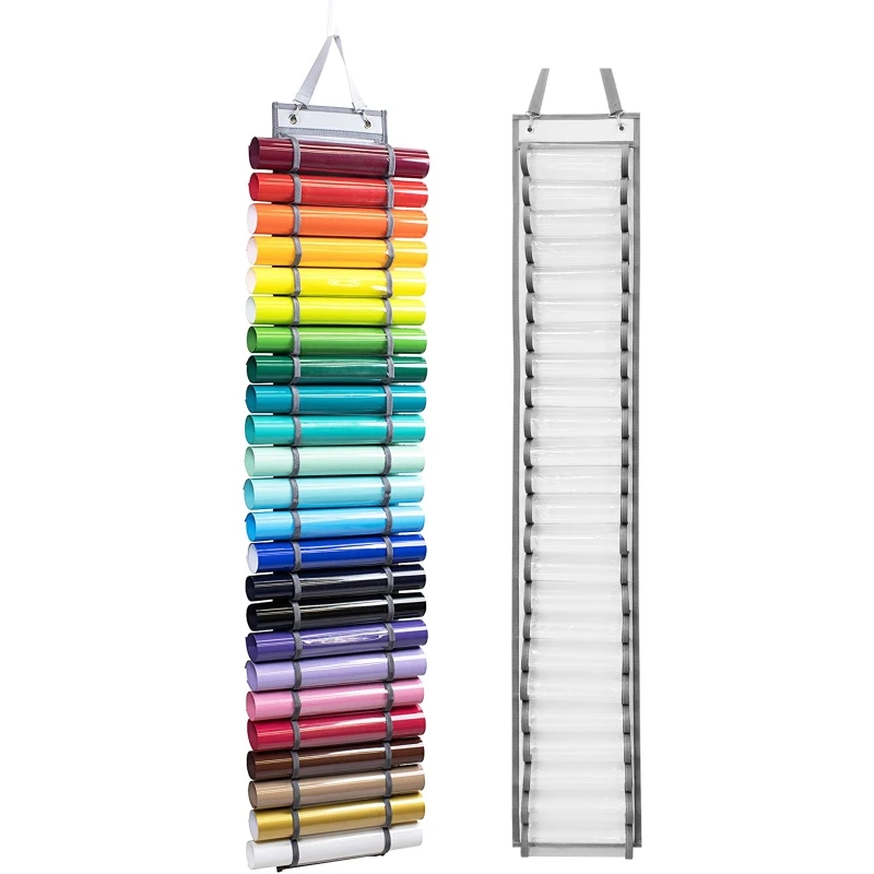 

Vinyl Storage Rack Vinyl Organizers Holder Wall Mount Vinyl Holder Bag for Craft Room Storage 24 Rolls 48 Rolls A0KF
