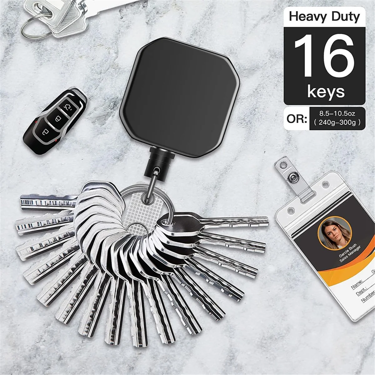 2 упаковки сверхмощные металлические выдвижные держатели для бейджей карабин