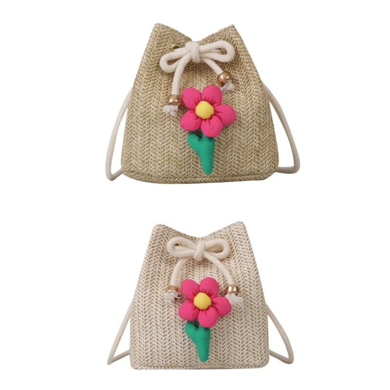 

Женская Повседневная сумка-мессенджер, милая соломенная сумка-мешок, Женская плетеная Сумка через плечо