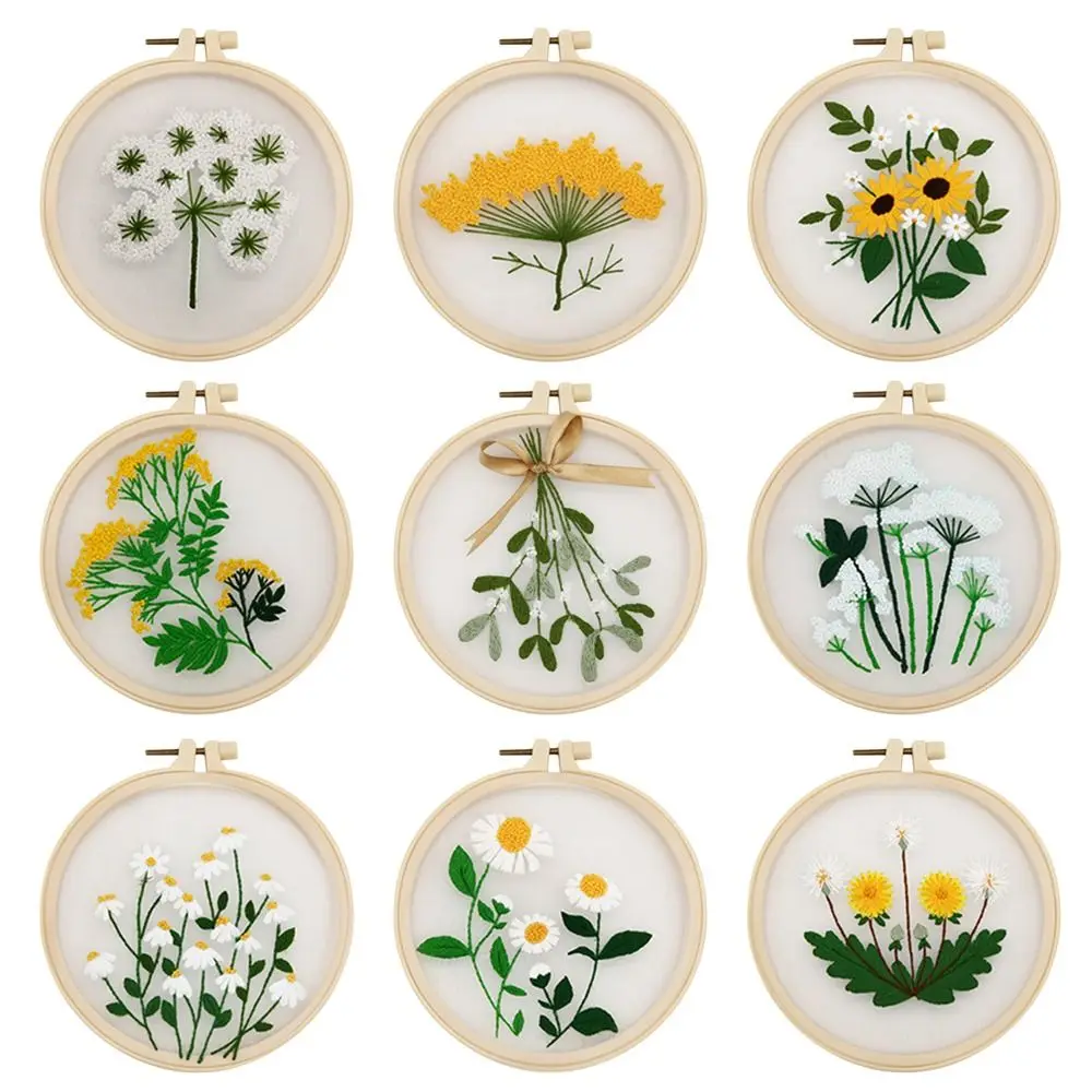 Needle Punch Cross Stitch Kit Embroidery Hoop