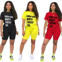 2 pieces set women 2022 europe united states recommended english printed sets leisure two piece sports set dropshipping
