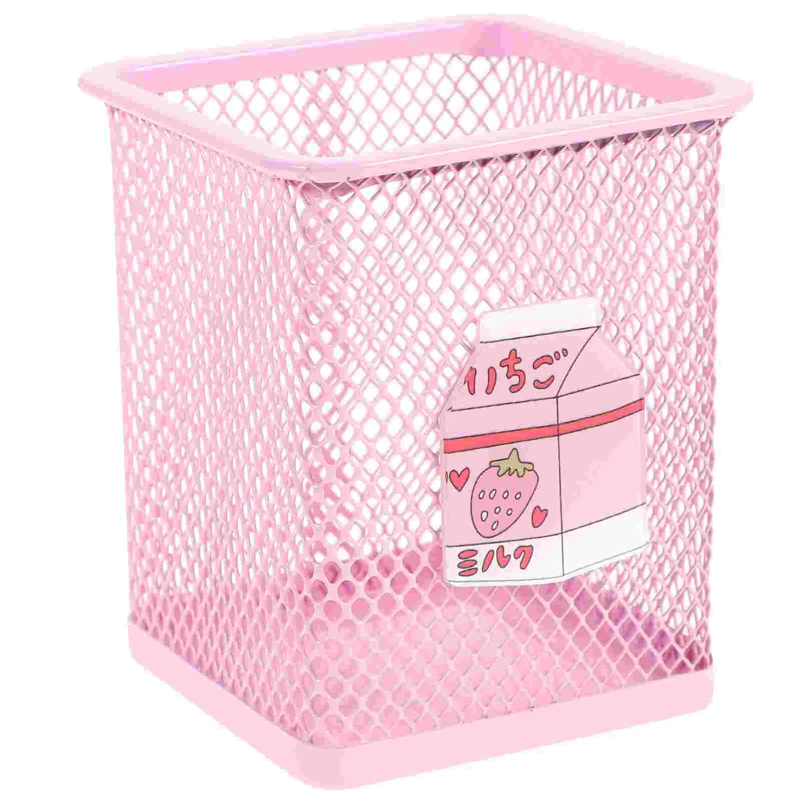 

Desktop Wastebasket Trash Can Sweet Cute Student Flower Pot Case Storage