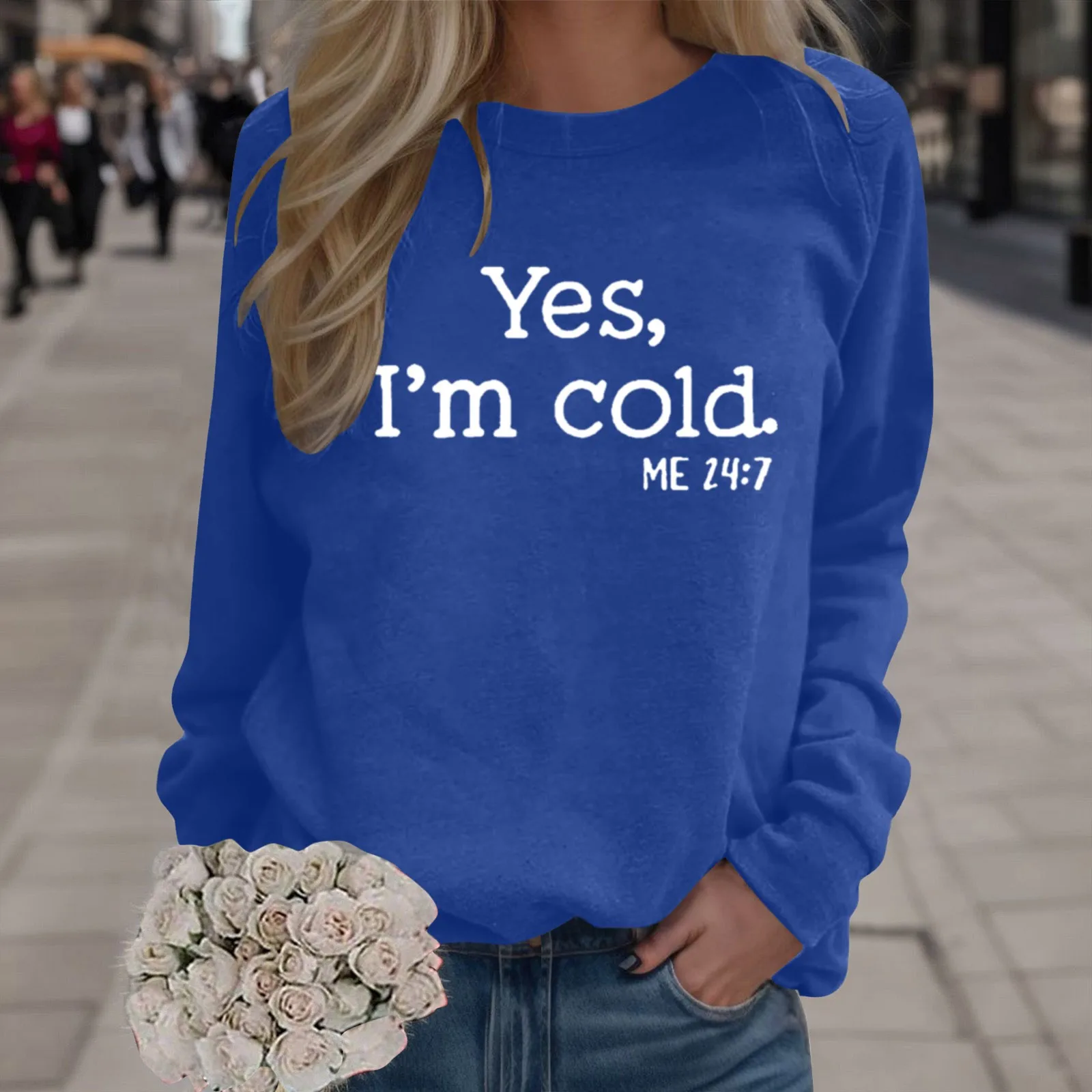 

Yes I'M Coid Letter Printed 2023 Hoodies For Women Hip Hop Oversize Sweetshirts O-Neck Long-Sleeve Pullover Y2k Female Clothing