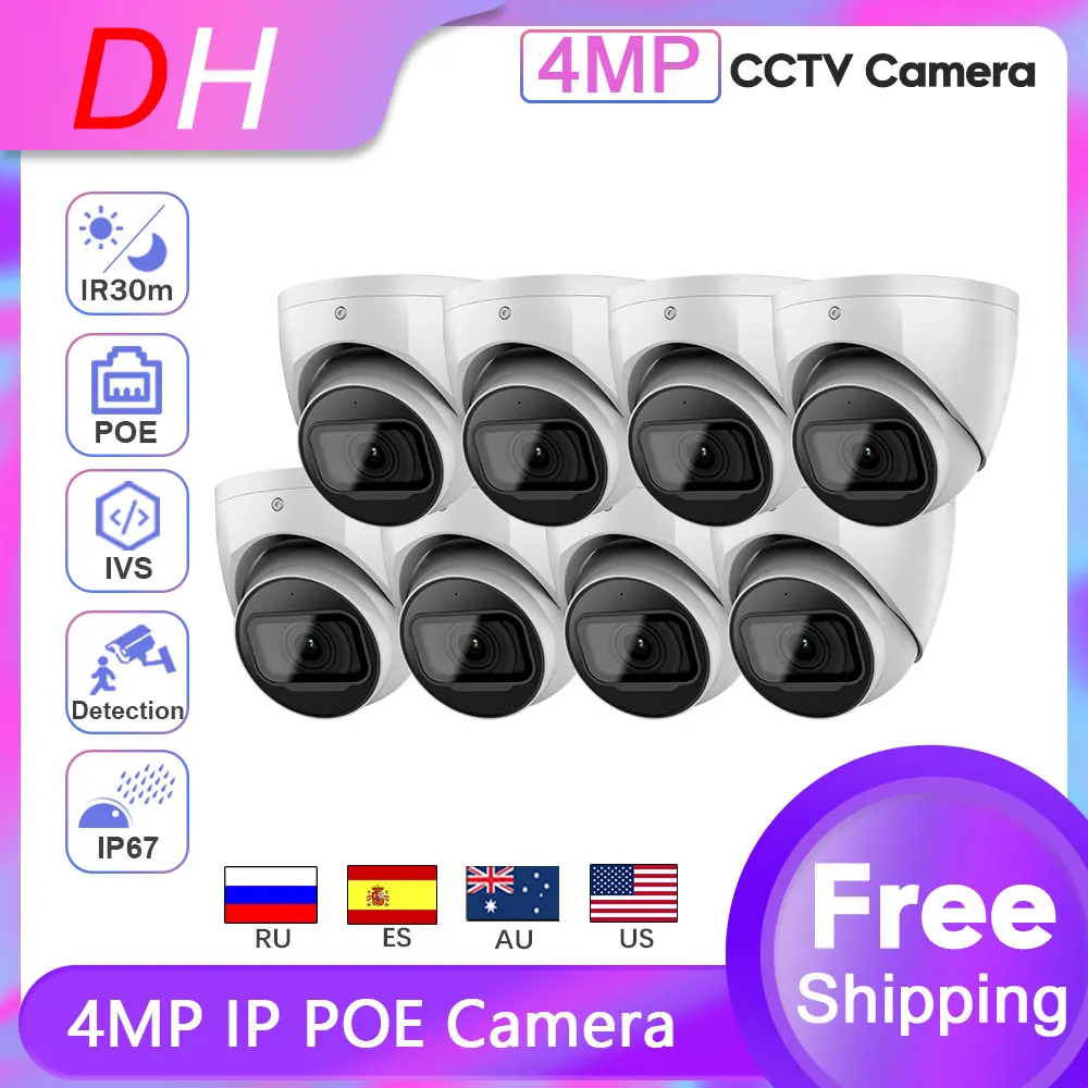 

Dahua IP Camera 4MP HD POE 6MP Network IR Mini Dome Replace IPC-HDW4433C-A Built-in Mic Night Vision Starlight VD-2T41-AS