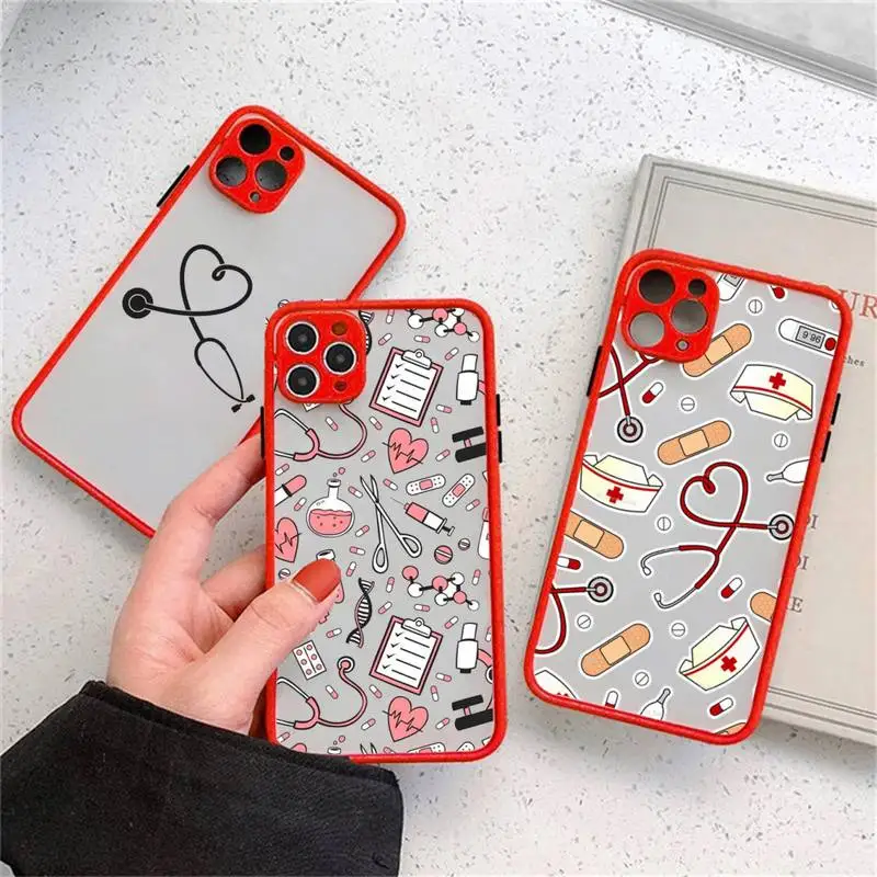 

Nurse doctor medicine stethoscope Phone Case matte transparent For iphone 14 11 12 13 plus mini x xs xr pro max cover