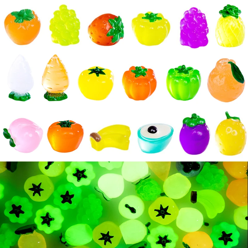 Светящиеся фруктовые украшения из смолы клубника виноград ананас помидор дракон