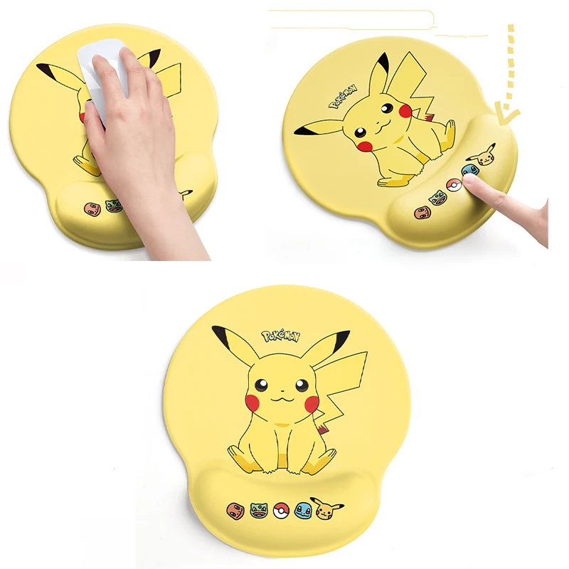 

Cute Cartoon Pikachu Mouse Pad Office 3D Wrist Support Mouse Pad Silicone Material Wrist Guard for Girl Gift