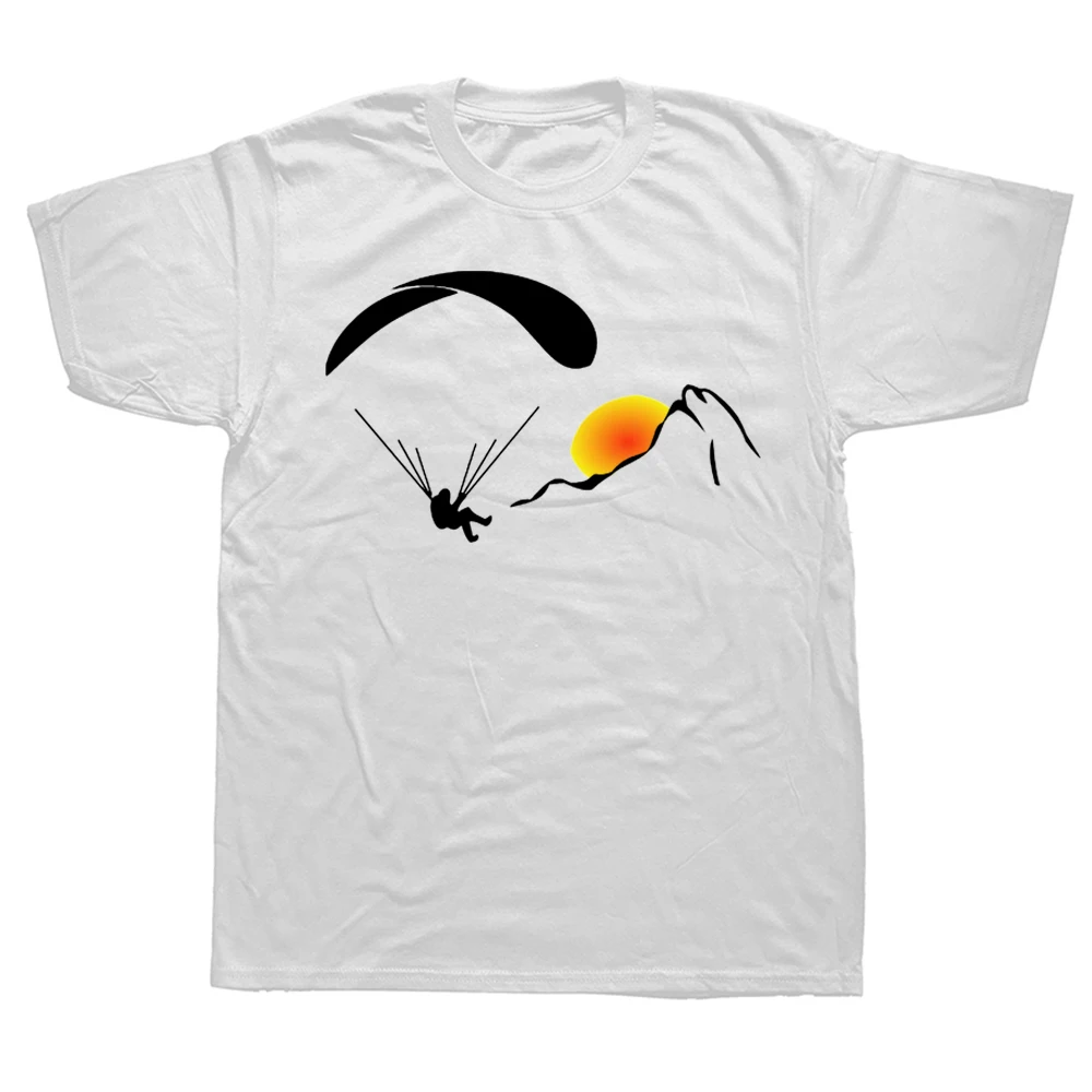 

Funny Paragliding Paraglider Jumping Flying T Shirts Graphic Cotton Streetwear Short Sleeve Birthday Gifts Summer Style T-shirt