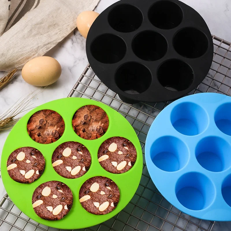 

Food-Grade Silicone Cake Mold - Baking Tool with 7 Holes for Air Fryer