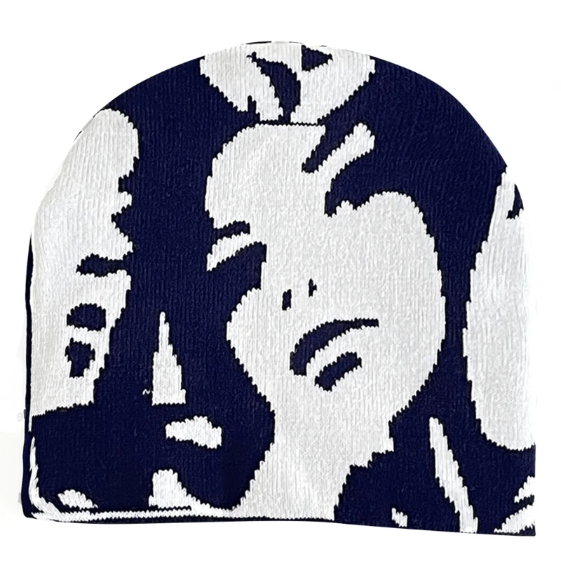 F42F вязаная шапка с рисунком человеческого портрета зимняя студенческая для езды