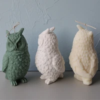 3d ins large size owl silicone mold household indoor decoration aromatherapy wax candle mould plaster diy candle making jars