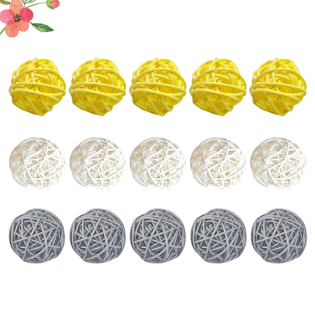 

15pcs Weave Rattan Creative DIY Crafts Decorative Layout Supplies Simple Vine for Party Wedding Decor (Yellow +