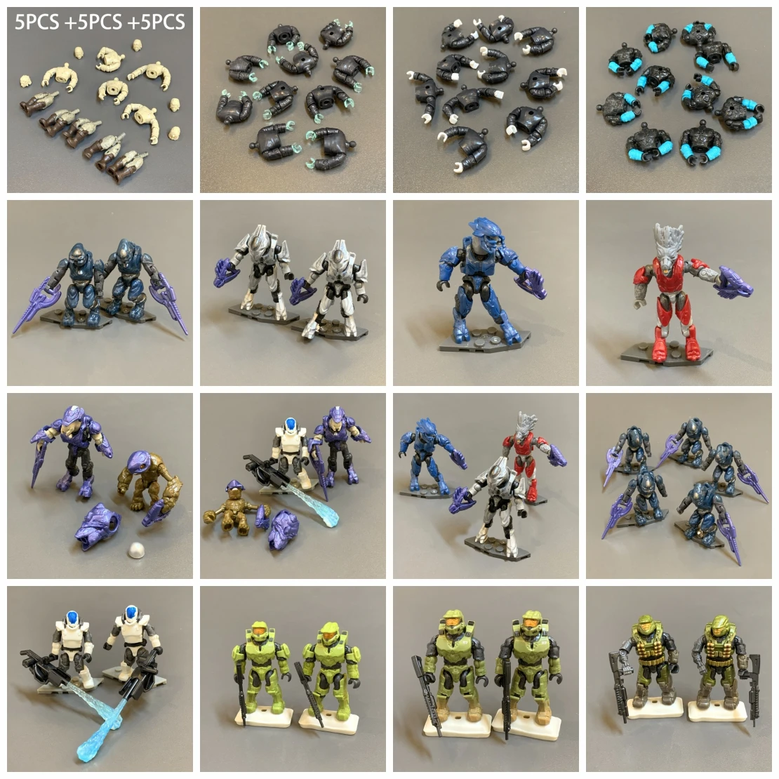 Фигурка из строительных блоков Mega 220 Halo Bloks UNSC морской Спартанский Рекон Элитный