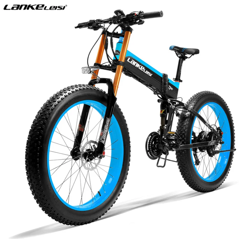 

LANKELEISI Foldable Electric Bike 48V 1000W Motor 14.5Ah 17.5Ah Ebike 26" Fat Tire Folding E Bicycle for Adults XT750PLUS