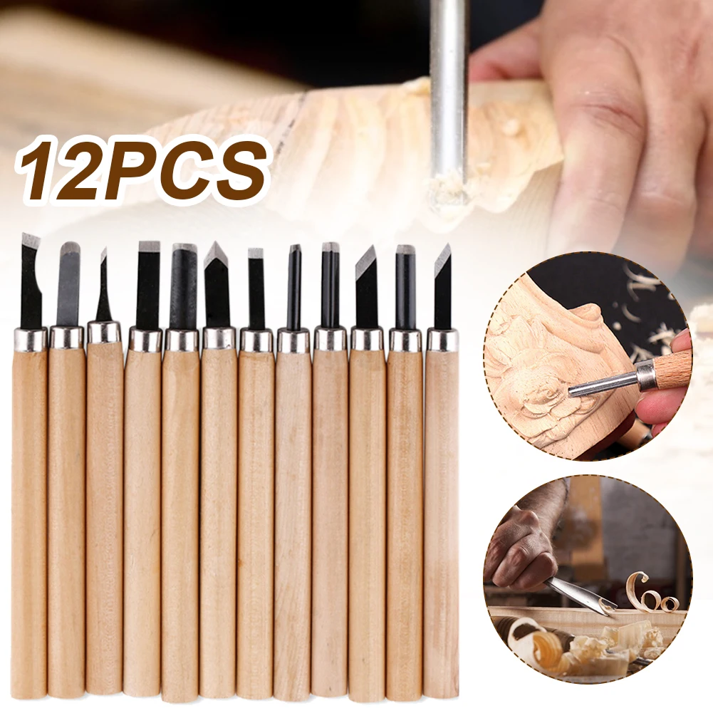 

12pc Professional Wood Carving Hand Chisel Knife Tool Set Woodworkers Gouges For Wood Carving Beginners And Professionals