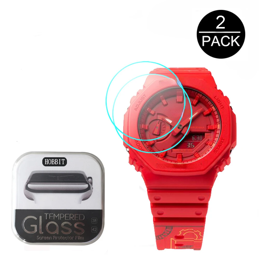 

2PACK 9H 2.5D Tempered Glass For Casio G-SHOCK GA-2100THB GA-2100TH GA-2100THS GA-2100 GA-2000GZ Ultra Clear Screen Protector