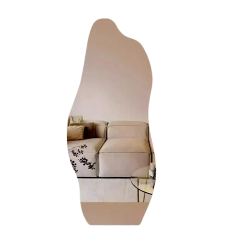 Большое зеркало для макияжа со светодиодной подсветкой нерегулярное