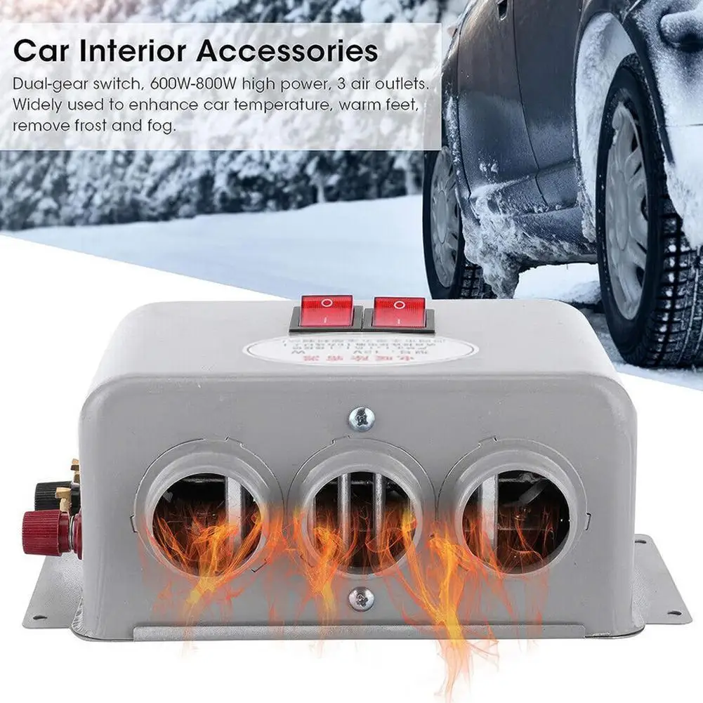 12V/24V Car Mounted Heater Dryer 800W High-power Rapid Heating Windshield Defogging Machine For Truck Vehicles Accessories S6J7