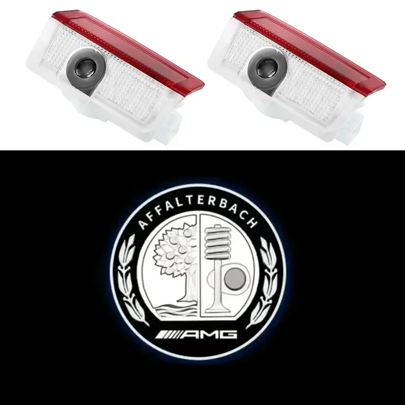 

2 шт. светодиодные лампы для проектора дверей автомобиля, аксессуары для Mercedes Benz AMG A B C M ML GLA GLS E Class W176 W205 W166 W246 W212