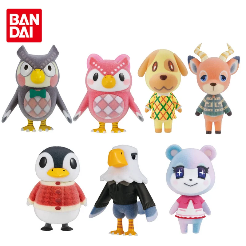 Bandai Animal Crossing Line Up Flocking Doll Vol.3 Hoota Fuco Caramel Peter Aurora Apollo Misuzu Anime Action Figures CANDY Toys