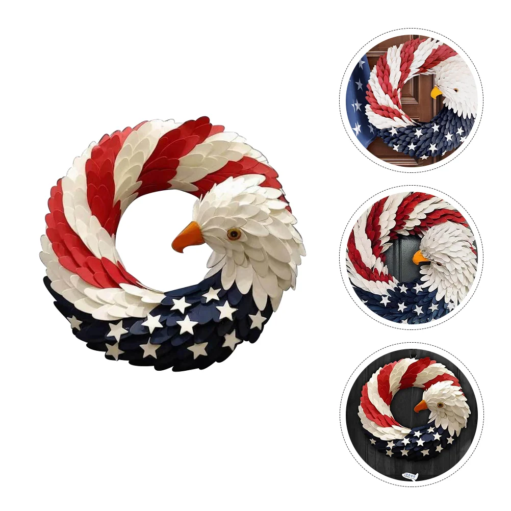 

US Flag Wreath Independence Day Decorations Eagle Door Front United Pendant Decoraciones Para Salas Casa