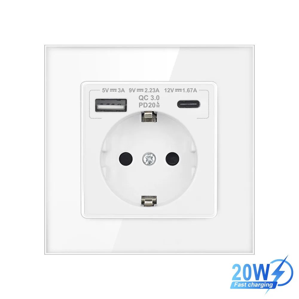 

Розетка настенная VISWE с USB-портом 20 Вт