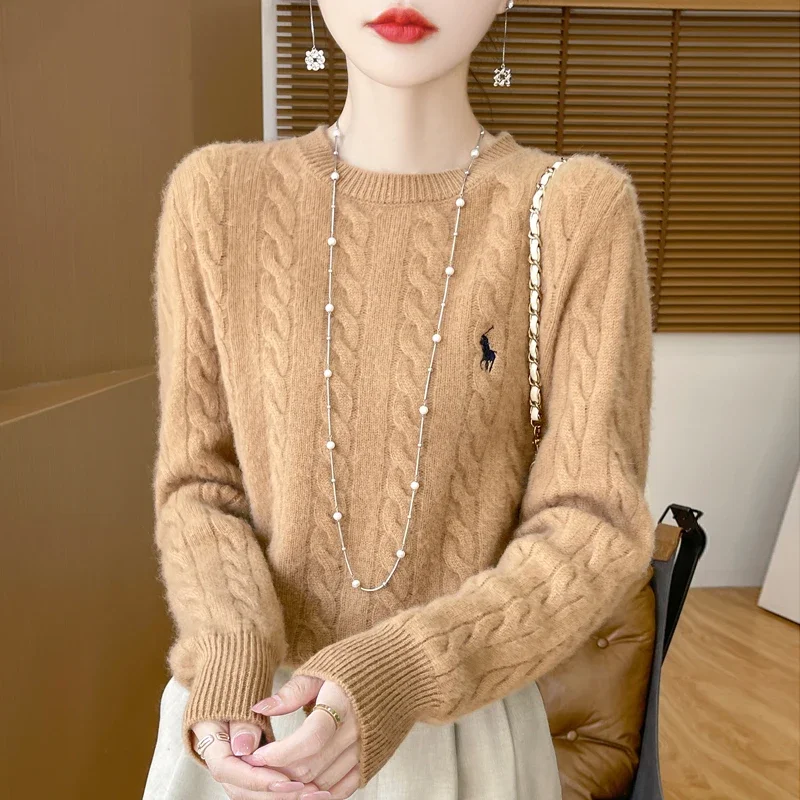 Зима-Осень новый тонкий толстый женский свитер с длинными рукавами повседневный