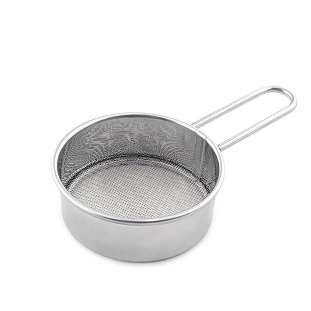 

24g Stainless Steel Flour Sieve Hand-held Mesh Screen Filter Baking Sifter W/ Handle Cleaned Repeatedly Storage 11.5*6.5*2.3cm