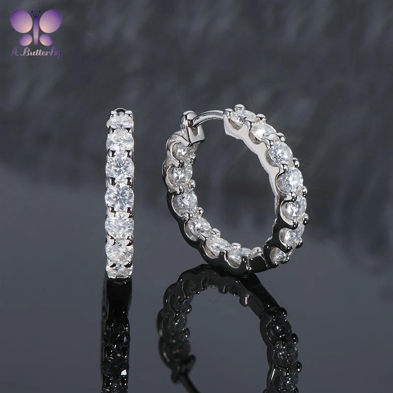

Серьги из серебра 925 пробы с муассанитом, 3 мм