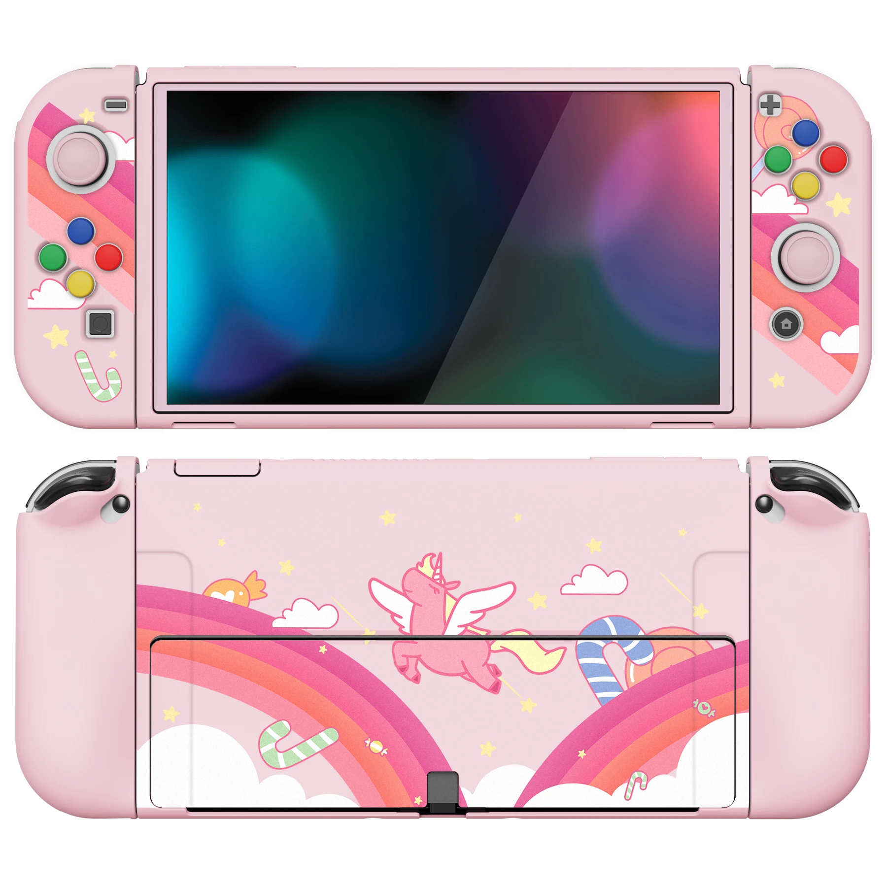 

PlayVital ZealProtect Soft Protective Case Protector for Nintendo Switch OLED with Thumb Grips & Direction Button Caps