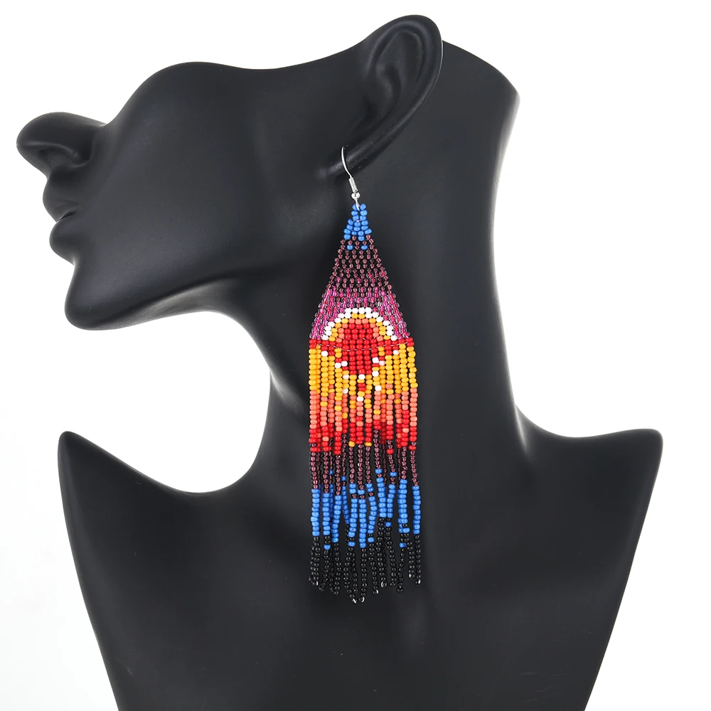 Серьги-подвески с изображением восхода Солнца и Луны