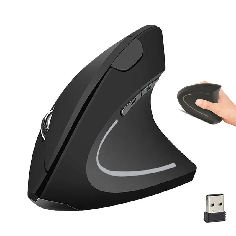 Wireless Mouse Vertical Gaming Mouse USB Computer Mice Ergonomic Desktop Upright Mouse 1600DPI for PC Laptop Office Home