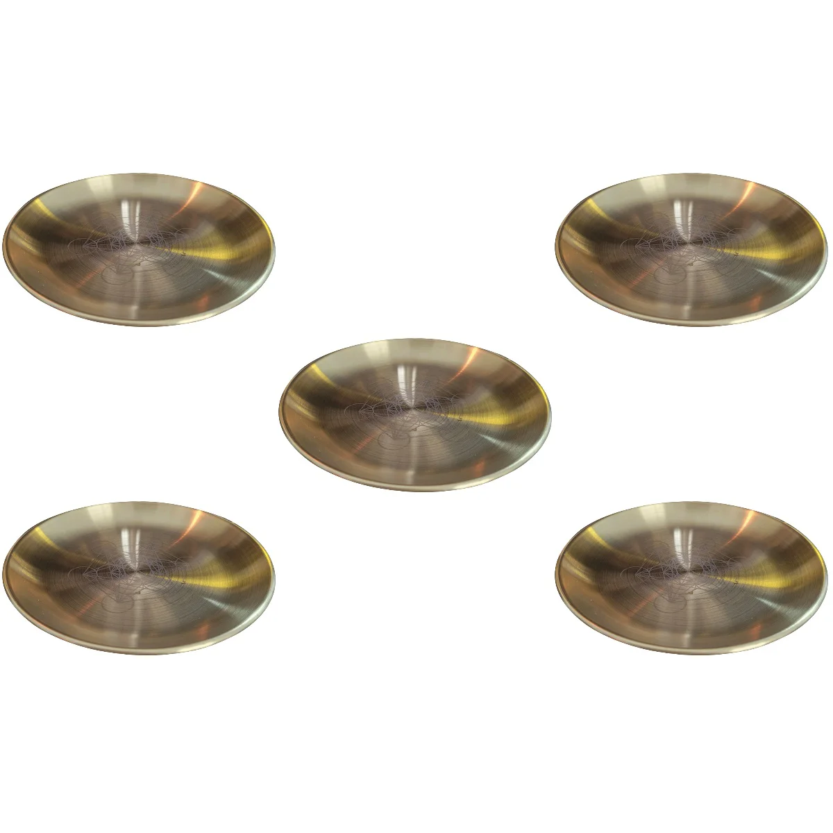 

5pcs Metal Tarot Holder Pentacle Altar Ceremony Plate Alloy Tealight Holder Tray