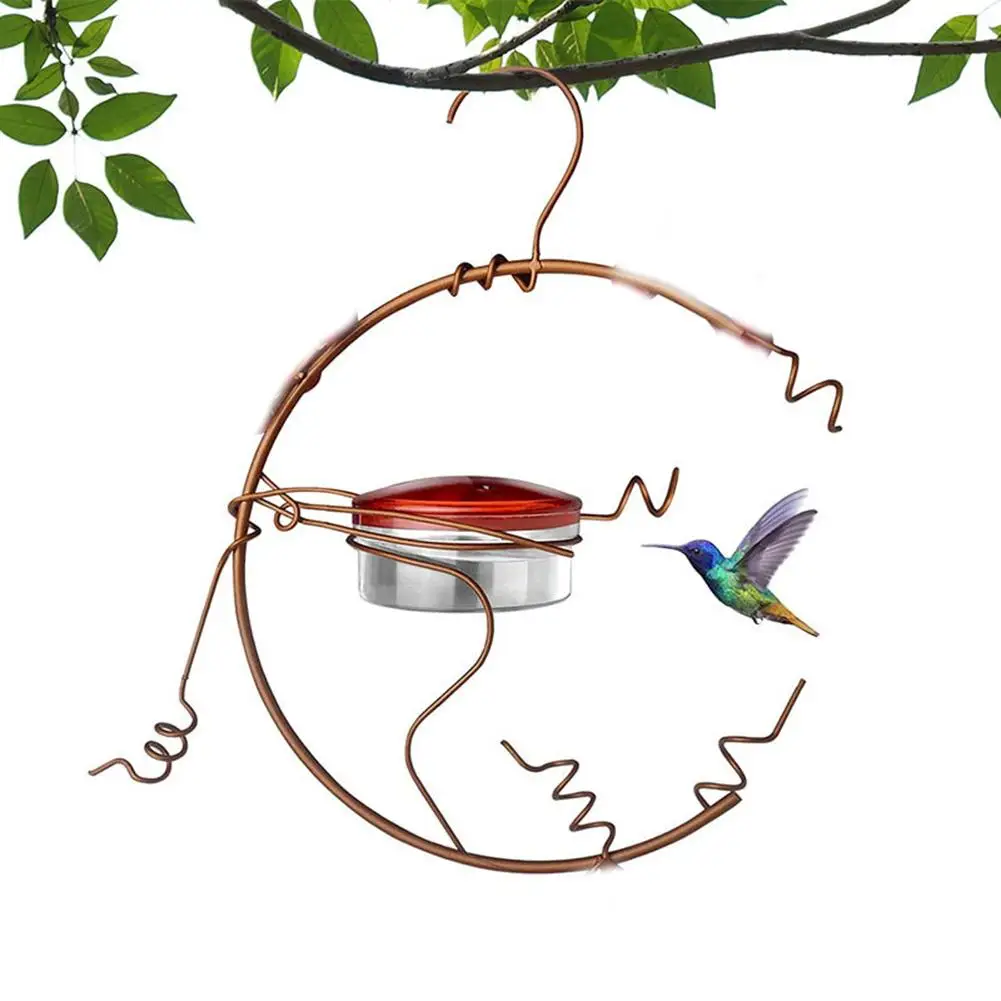 

Handmade Bird Feeder With Metal Hook Exquisite Design Easy Clean Hummingbird Feeder Rat Proof Outdoor Garden Yard Decoration