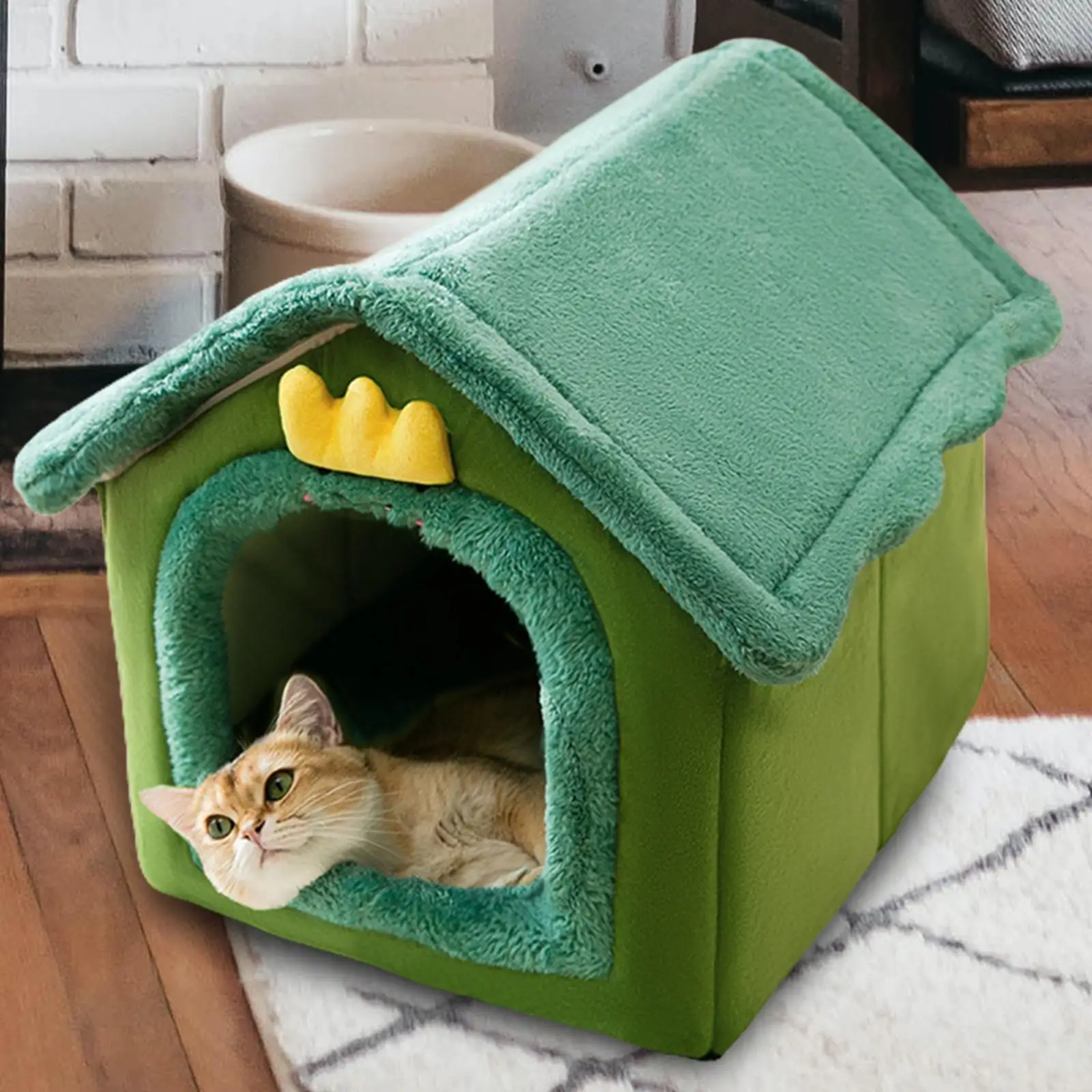 

Cats Bed Sleeping House Cats Cave Non Slip Pet Cushion Removable Cats Hut Kennel Warm for Indoor Cats Winter Small Animals Kitty