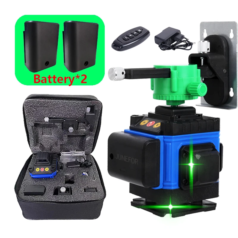 Уровень лазерный самонивелирующийся с 2 аккумуляторами 16/12 линий 360 градусов -