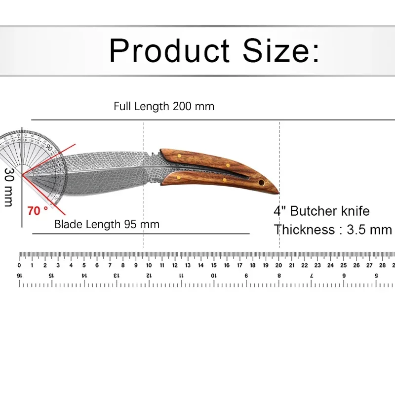 4-дюймовый портативный нож-тесак нож для мяса фруктов кухонные ножи из