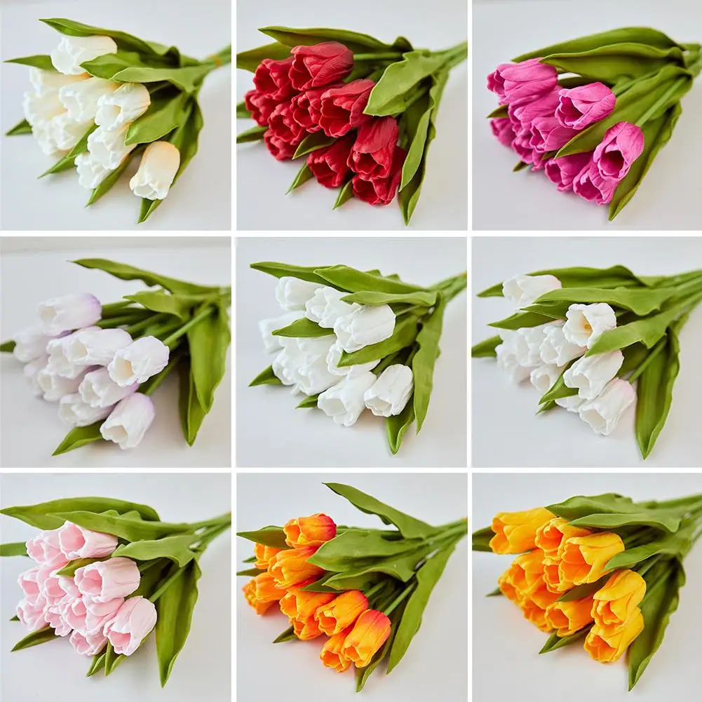 

1Pc Artificial Flower Simulation Tulip Fake Flower Bouquet For Wedding Party Decoration Supplies Home Garden Ornaments