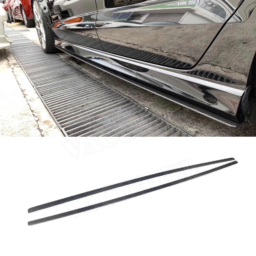 

Carbon Fiber/FRP Side Skirts Door Flaps Blade For Audi A3 Sline S3 RS3 Sedan 4 Door 2017 2018 2019 Fender Aprons Car Styling