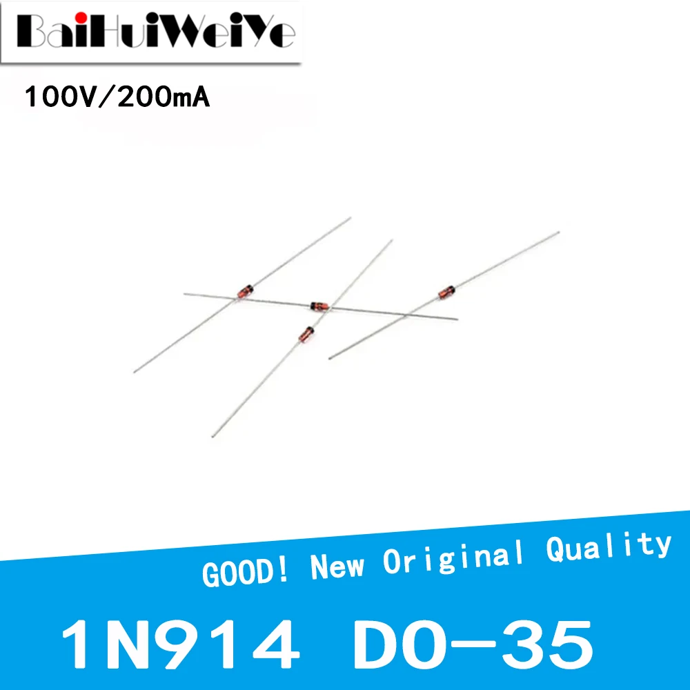 Выпрямительный диод выключателя 1N914 IN914B 100 в/100 мА, Новый чипсет хорошего качества DO-35, шт./партия