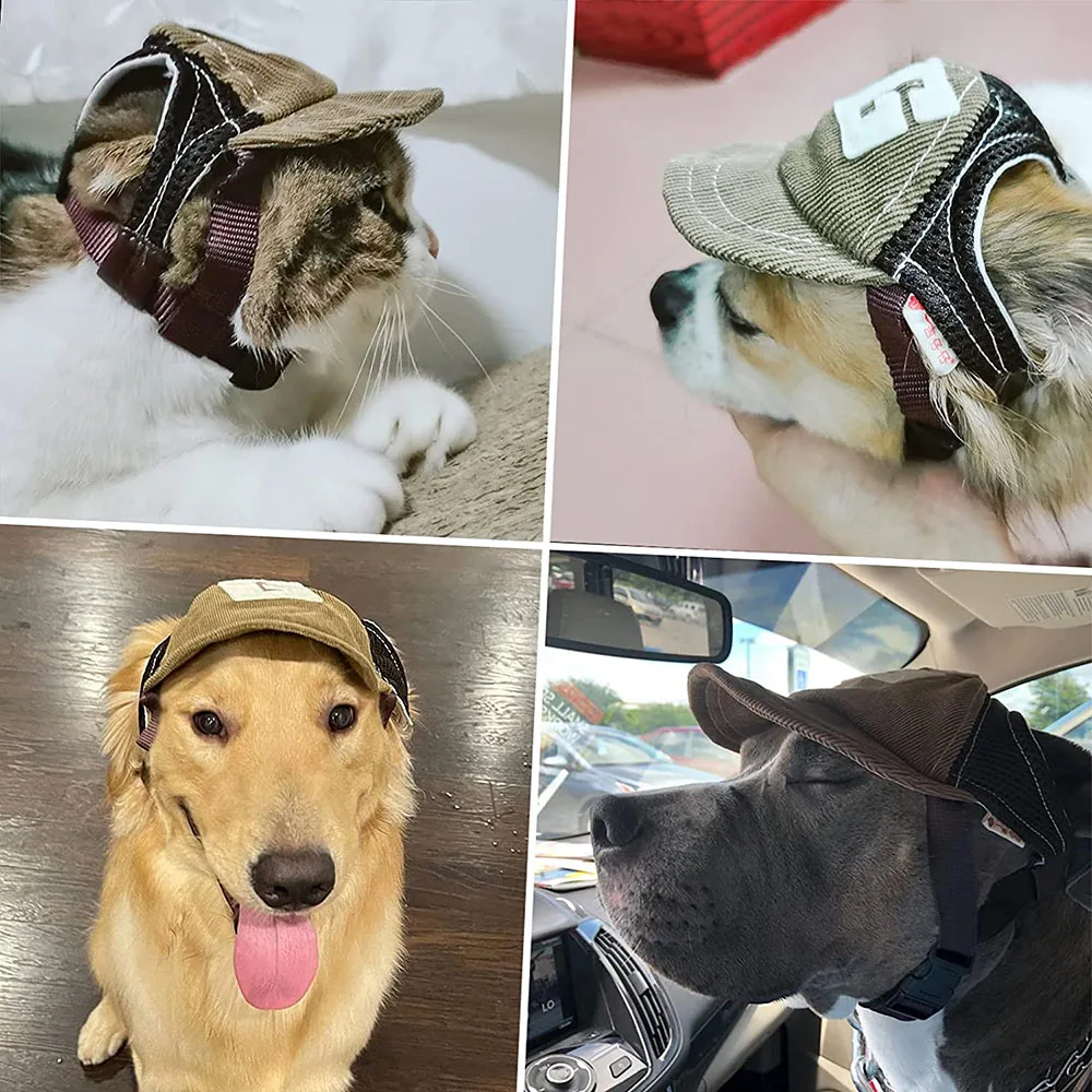 

Dog Large Dogs Dog Hat Dog Sunscreen Hat Baseball Cap Outdoor Sports Hat with Ear Holes Adjustable Pet Hat for Small and Medium
