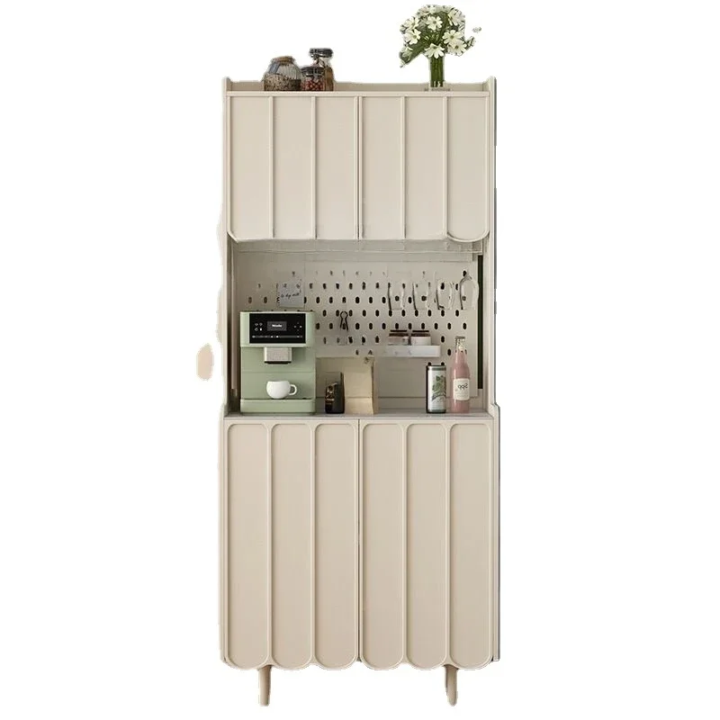 Шкаф-сервант в кремовом стиле встроенный настенный высокий шкаф кухонный для