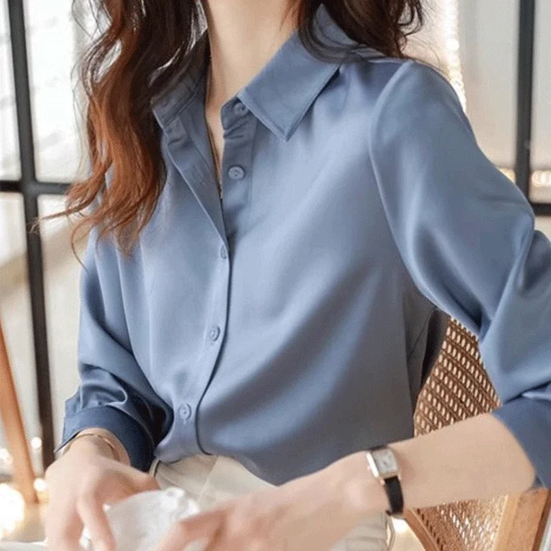 Новая летняя элегантная мода в корейском стиле ретро простота женская рубашка на