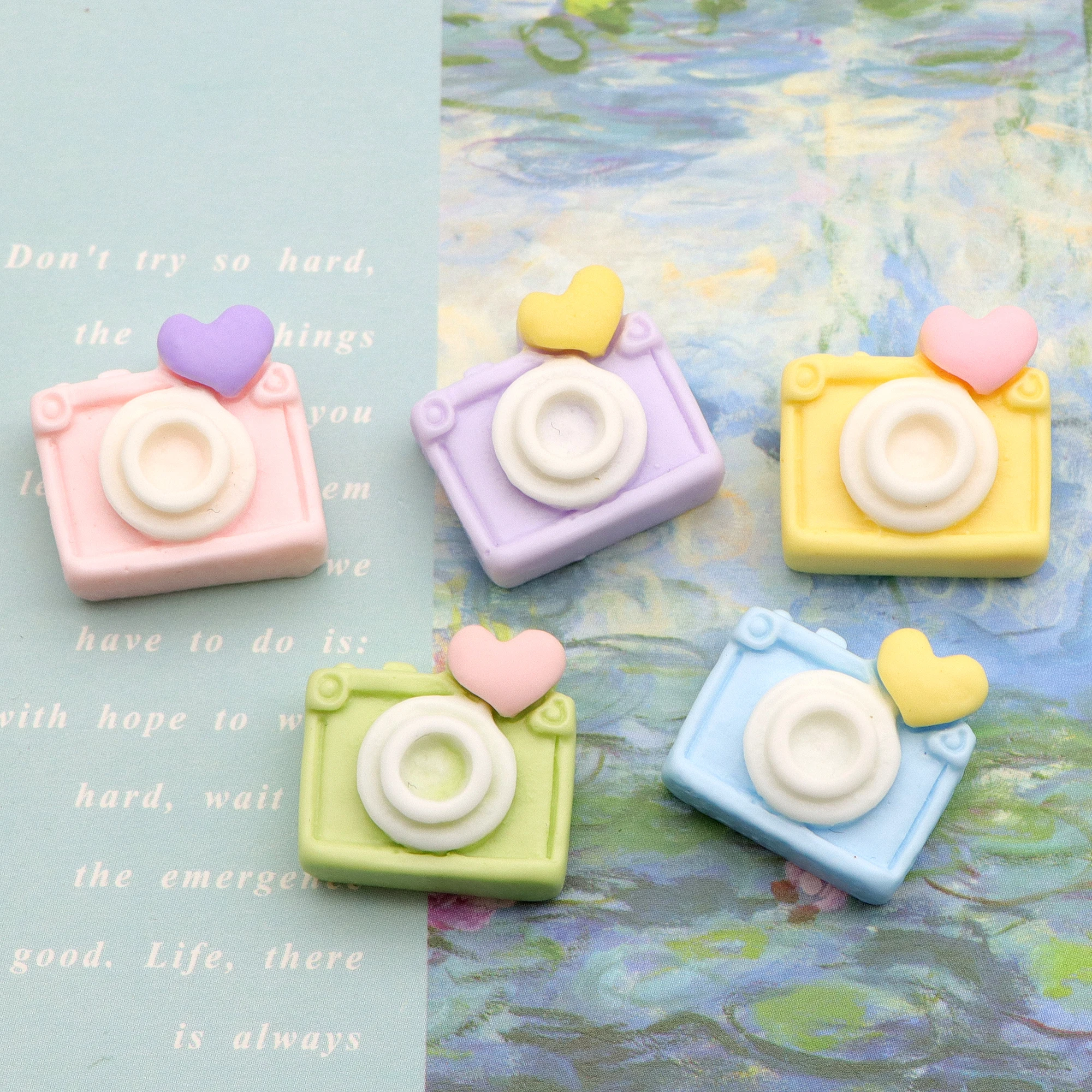 

10 шт., плоский Полимер 3D с кабошоном карамельных цветов