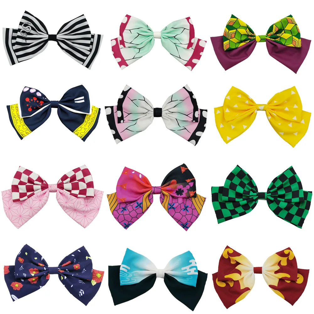

Anime Demon Slayer kawaii Bow tie hair band Accessories Hairpin Headband Hair Circle for Girls Gifts Cosplay Kamado Nezuko toy