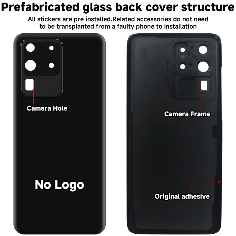 Фото Для SAMSUNG S20 Ultra G988B G988U G988: задняя крышка батарейного отсека, корпус, панель, детали крышки камеры, крышка батарейного отсека. №3