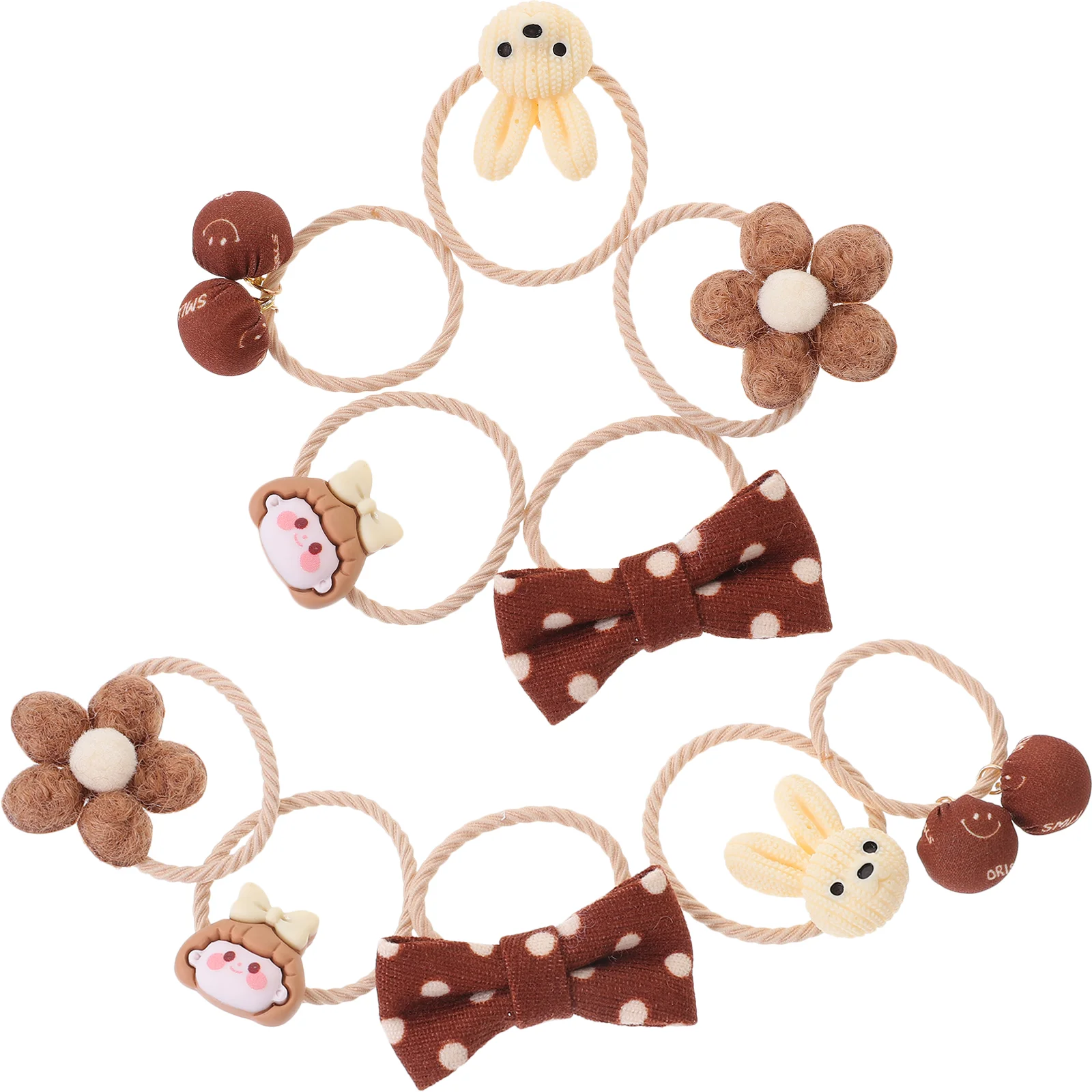 

5 Pairs Hair Ties Girls Hair Rings Ponytail Holder Girls Styling Hair Accessories